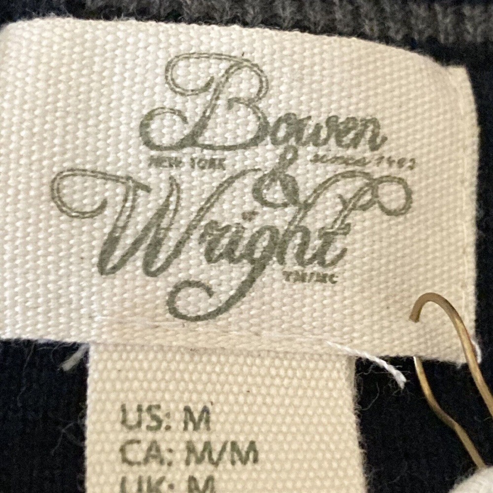 Bowen Wright Sweater Mens Size Medium Striped V Neck Blue Gray Cotton - Picture 7 of 11